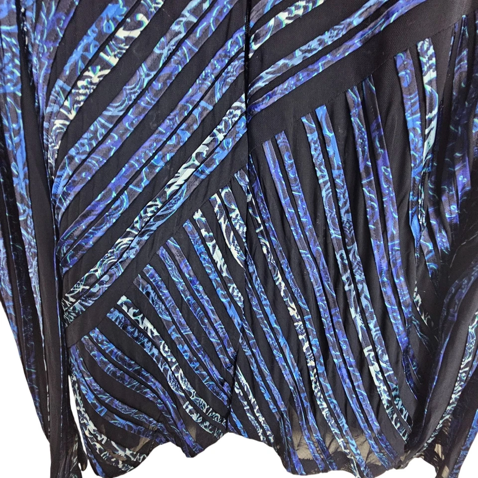 Chico's Jacket Zip Up Jacket Auden Striped Jacket Mesh Jacket Women 2 Blue NEW - Image 3 of 4