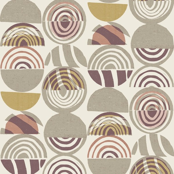 Fd26445_Seychelles Abstrakt Bogen Rouge Pink Senf Beige Fine Decor Tapete-image