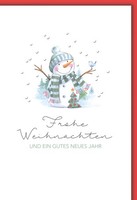 Weihnachten Schneemann Mit VöGelchen Weihnachtskarte Mit Umschlag