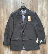 HAGGAR Travel Performance Heather Pinstripe Tailored Fit Suit Coat 44 Long NWT