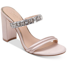 JEWEL BADGLEY MISCHKA Katherine Rhinestone Embellished Sandal US 7 Champagne