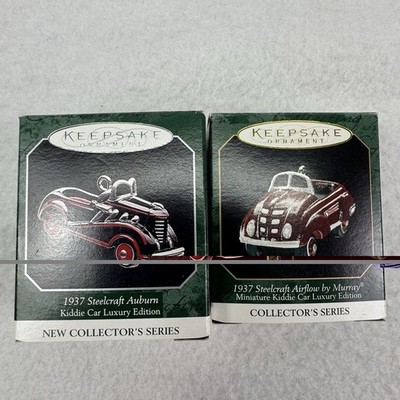 HALLMARK MURRAY ORNAMENTS MINIATURE KIDDIE CAR LUXURY EDITION LOT OF 2