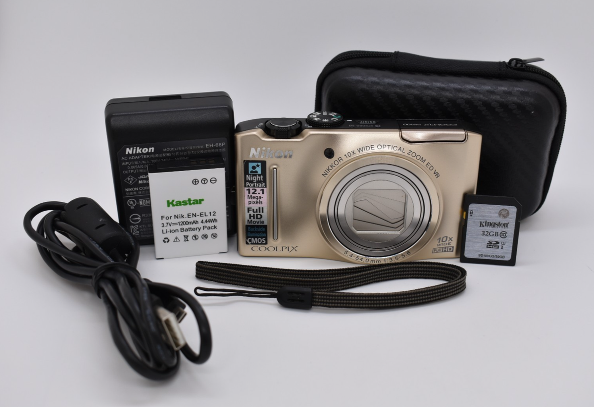 Nikon COOLPIX S8100 Gold Compact Digital Camera 12.1MP 10x Zoom