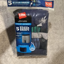 Hanes Boxer Briefs Boys XL 18-20 Ultimate Super Soft Lightweight 5 Pack