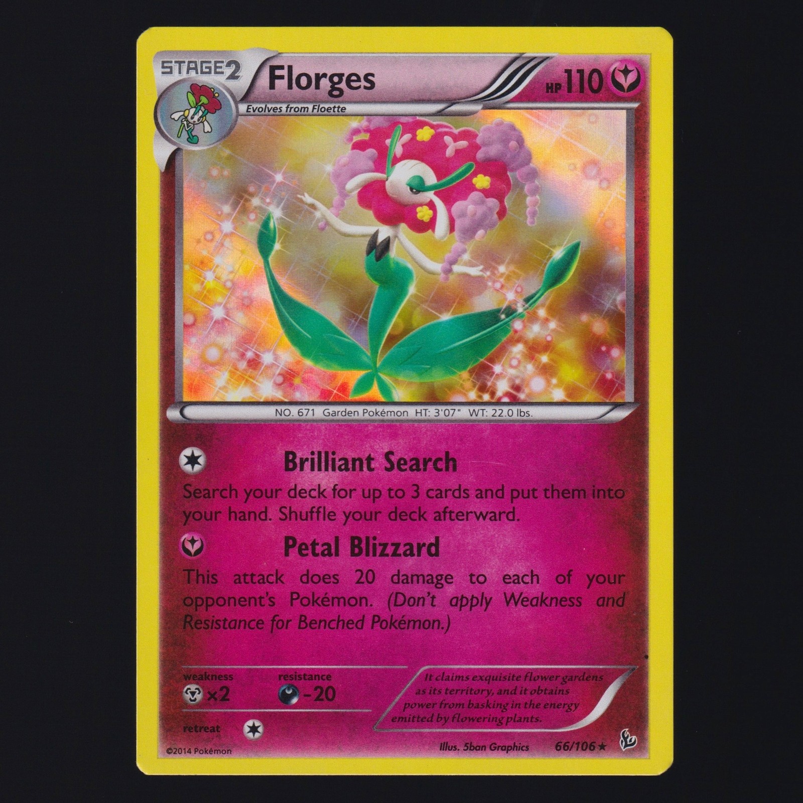 Florges 66/106 Flashfire Reverse Holo Rare Pokemon TCG NM