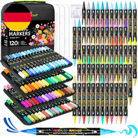 Winsons Acrylstifte 120 Farben, Wasserfest Und Ungiftig, Austauschbare Doppelspi
