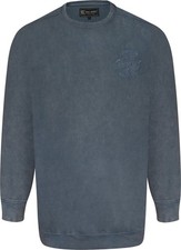 Kam Garment Dye Pure Cotton Logo Sweatshirt Vintage Indigo 3XL 4XL - 6XL 7XL 8XL
