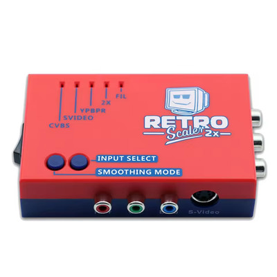   RetroScaler - 2x HDMI / AV Converter Line-Doubler Retro Video  Rot-Blau  