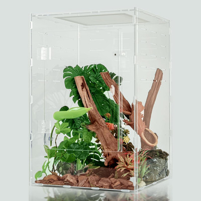 10 Gallon Acrylic Reptile Tank for Crested Gecko, Lizards, Snakes & Spiders