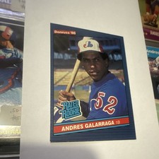 1986 Donruss Andres Galarraga #33 Rated Rookie Montreal Expos MLB Card. rookie card picture