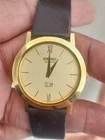 Rare vintage Seiko Slim Tank Quartz Japan Made Gold Dial Men's Wrist Watch