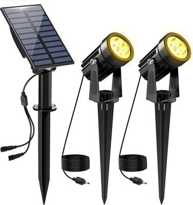 Solar Gartenstrahler LED IP65 Wasserdicht 2 Helligkeitsstufen Dusk to Dawn für