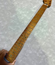 Reverse headstock 22Fret Roasted Flame maple Electric guitar Neck Matte DIY part