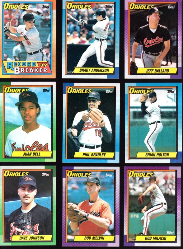 1990 Topps BALTIMORE ORIOLES Team Set (22 cards)