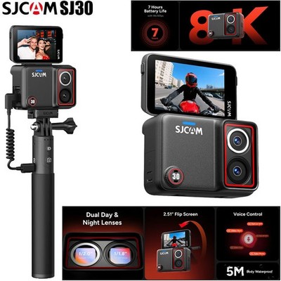 SJCAM SJ30 8K WIFI Dual Lens Action Camera Flip Screen Voice Control Waterproof