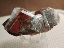 Vibrant Red Phantom"Chocolate"Calcite Cluster - Hunan, China-Bright Shortwave UV