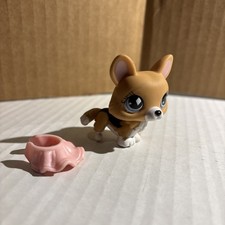 AUTHENTIC LPS #639 LPS Corgi White Blk And Ta...