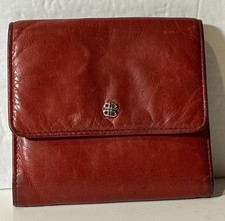 Vintage Bosca Red Trifold Leather Wallet 4.5 X 4.25