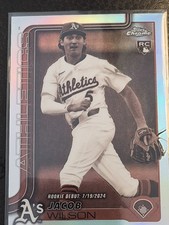 2025 Topps Chrome Update Sepia Refractor Jacob Wilson #USC150 Athletics RC Debut