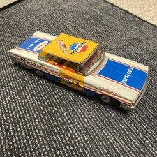 Vintage 1960's Japan Tin Friction Pepsi-Cola Ford Galaxie Toy Car Taiyo NICE  