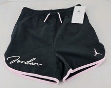 Jordan Girl Running Athletic Shorts Size Small Black/Pink