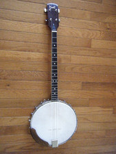 Kent Japan Traditional 4 String Banjo Vintage 60s - 70s Aluminum Pot 35" x 12"