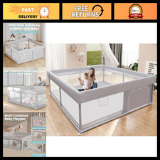 Large Baby Playpen 50x50 Inch, Safe Play Pens for Infants  Toddlers, Indoor/Out