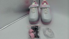 New Jiandian Girls White Pink USB Recharging LED Roller Skates Shoes So Cool