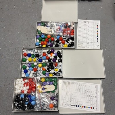 Molecular Modeling Kit Educational Model Science Chemistry Lab x3 Kits Used