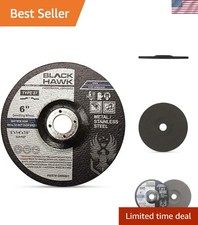 Durable Depressed Center Grinding Wheels 6" x 1/4" x 7/8" - Black Hawk Abrasives