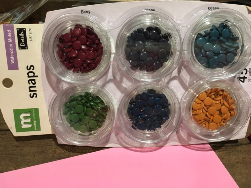 Making Memories 1/8" snaps/ 6 containers 45 per color/ Watercolor Muted/New