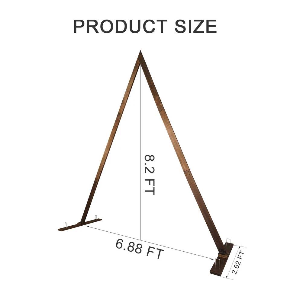 Arco de boda de madera de 8,2 pies, arco de boda triangular, arcos de boda para ceremonia... Foto 3 de 4