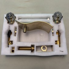 3 Hole Bathroom Sink Faucet Set with Two Crystal Knob Deck Mounted. Open box
