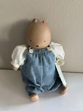 Vintage Michel & Company Love You Chocolate Bear Porcelain Doll 1987