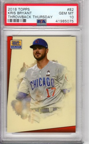 2018 Topps Throwback Thursday TBT Kris Bryant #82 PSA 10 Gem Mint - Picture 2 of 3