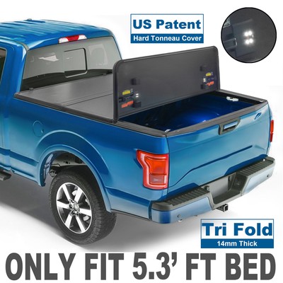 3 Fold 5 3 Bed Truck Hard Tonneau Cover For 05 10 Dodge Dakota 14mm Thickness Ebay