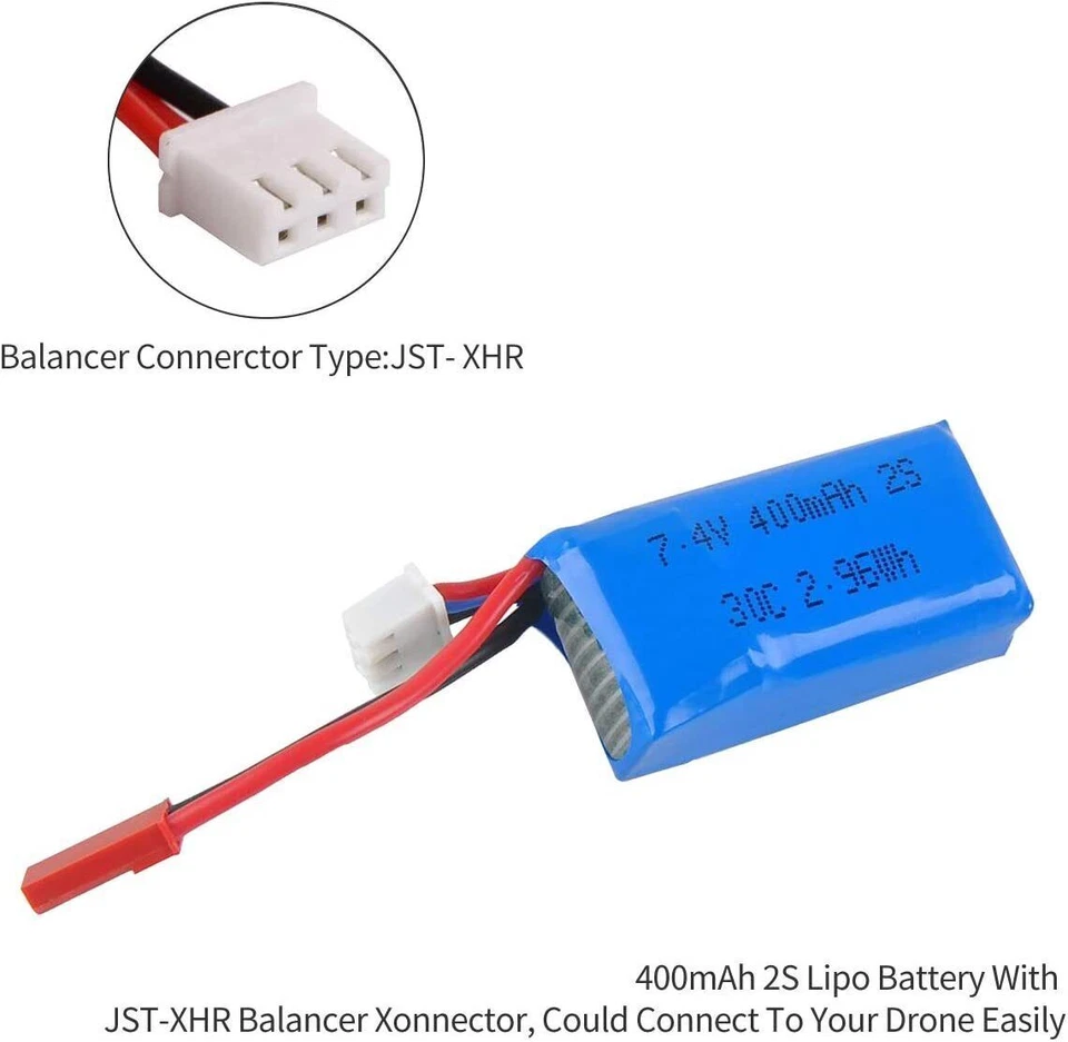 7.4V 400mAh 2S LiPo Battery 30C JST Plug for Micro FPV Racing Drone Quadcopter - Image 4 of 4