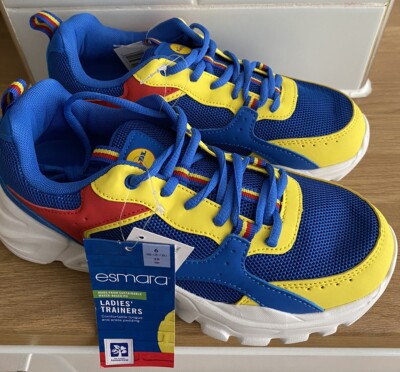Lidl Damen-Turnschuhe UK 6 EU 39 blau gelb neu neu neu mit Etikett Laufmode