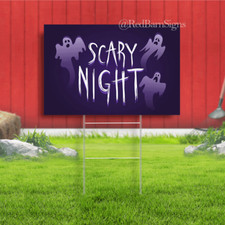 Halloween Scary Night with ghosts yard sign