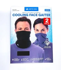 2-PACK Arctic Cool Multifunctional Cooling Face Gaiter BLACK GREY Mask Shield