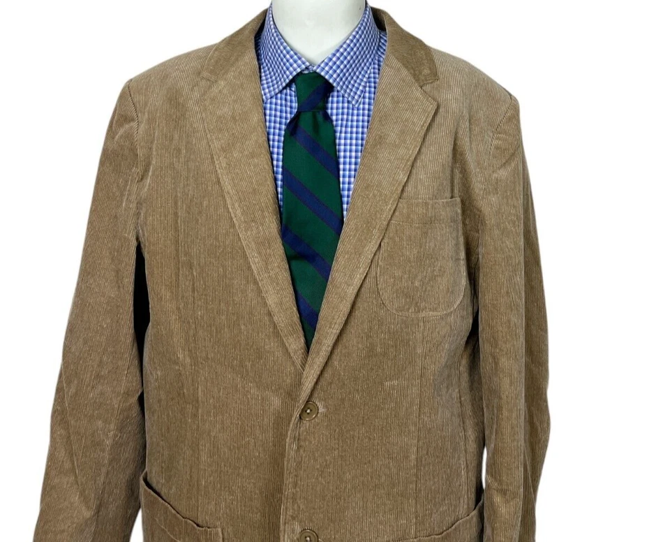 Abrigo deportivo Terriotory Ahead chaqueta pana algodón beige 2 botones para hombre 44R bonito Foto 2 de 4