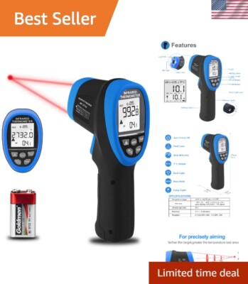 Pyrometer High Temp Thermometer Gun, Laser Thermometer Gun -58 ~2732 -50  ~ 1...