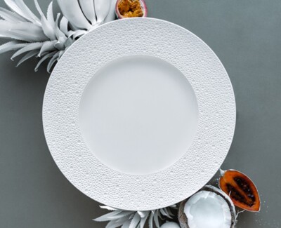 Bernardaud Ecume bread , canape Plate. 6.5''. Limoges France