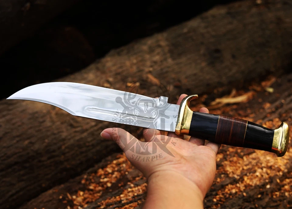 Crocodile dundee bowie knife High polish 12 Chrome blade, Camping knife & Sheath - image 4 of 4
