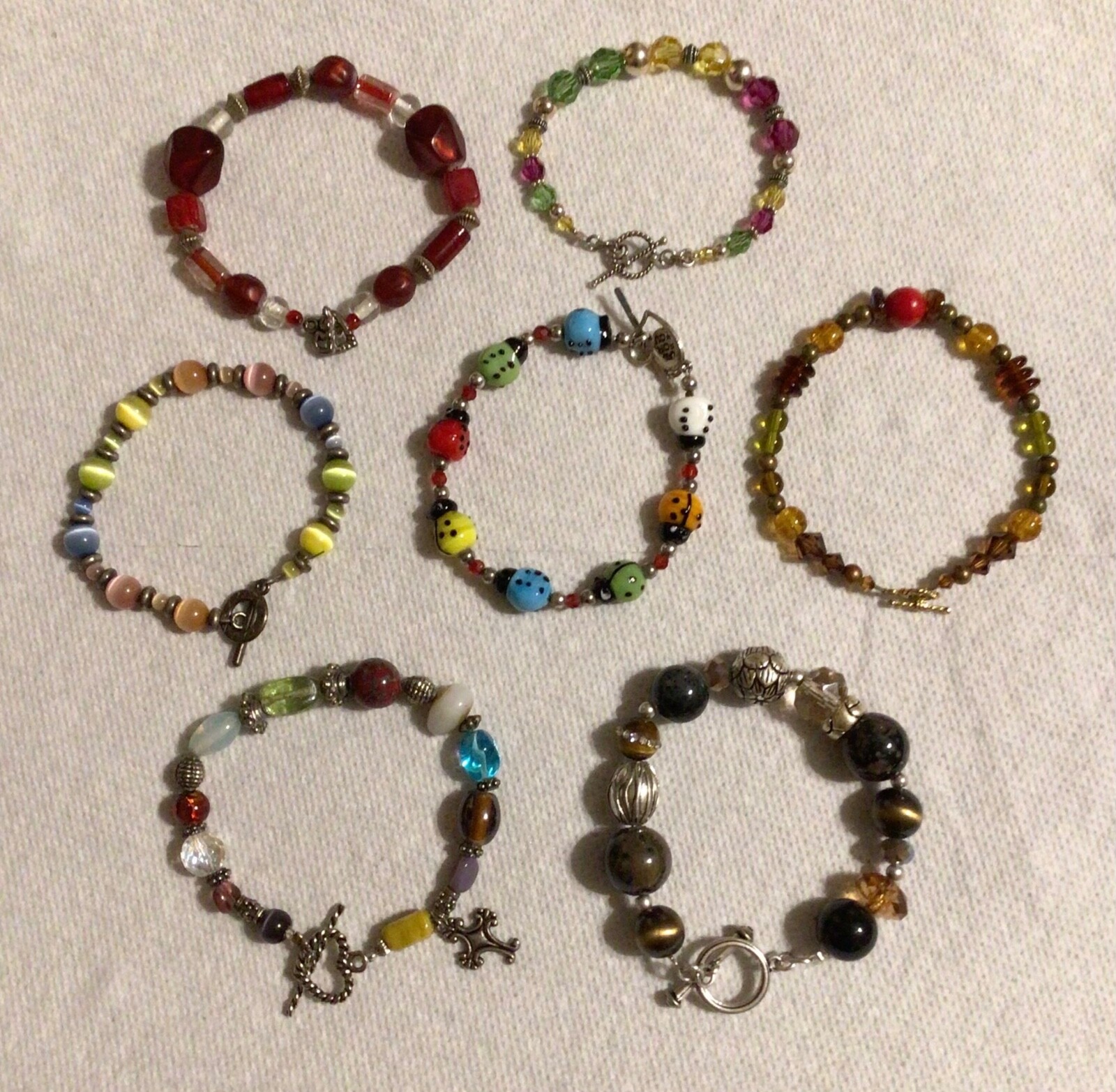 Multicolor Beaded Toggle Bracelet Lot  Spacers En… - image 9