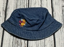 Vintage 90s Disney Winnie the Pooh Bucket Hat Denim Youth Kids Authentic