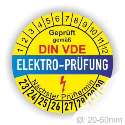 Prüfplaketten Elektro E-Prüfung E-Check VDE DIN Termin-Prüfung Wartung Ø:20-30mm