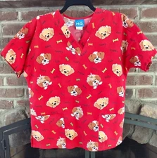 Veterinarian,Vet Tech Pet Lover H.Q. Brand SCRUB TOP Generously Sz SM. Preowned