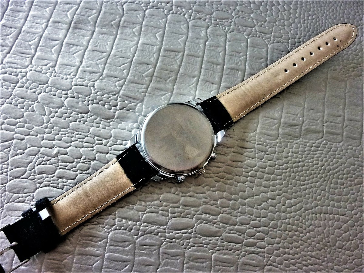 Montre SHAARMS Homme ANQ1094 - Style Luxe - Boîtier Acier, Bracelet Cuir - Neuf