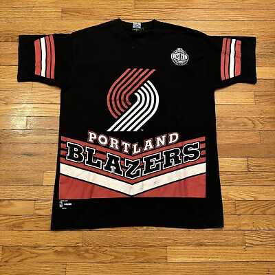 Vintage 90s Salem Sportswear Portland Trailblazers AOP Tee T